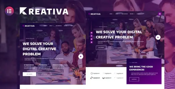 Krativa – Creative & Digital Agency Services Elementor Template Kit